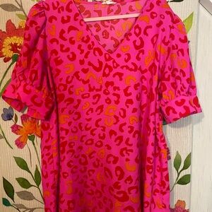 Bright colored Leopard Print Blouse